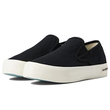 Imagem de SeaVees Plataforma feminina sem cadarço Baja, Preto, 9