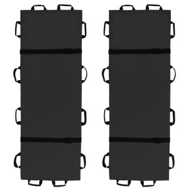 Imagem de BOTUWASE Maca de Transporte Portátil com 12 Alças, Bolsa de Transporte para Pacientes E Animais, Tamanho de Viagem, Evacuação de Emergência E Vítimas, Capacidade de 400 Libras (Preto, Pacote com 2)