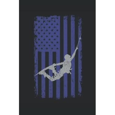Imagem de American Flag Wakeboard Wakeboarding: Journal/Notebook/Diary, 120 Blank Lined Pages, 6 x 9 inches, Matte Finish Cover, Great Gift For Kids And Adults