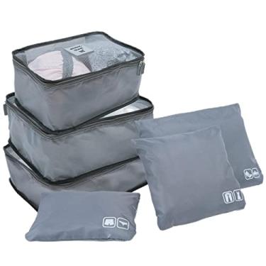 Imagem de GForce Conjunto definitivo de 6 peças, cubos de embalagem, organizador de roupas, para férias, viagens, cinza, 39,8 x 30 x 30 cm