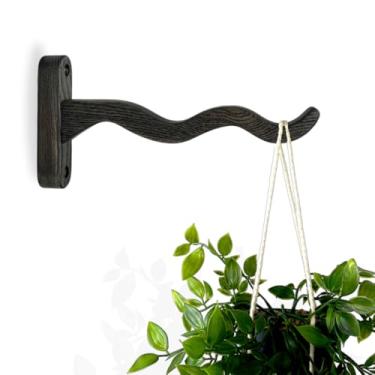 Imagem de Cabide de parede de madeira para plantas - Gancho de madeira para plantas de interior, sinos de vento, suportes de flores - Suporte durável para plantas (KO3)