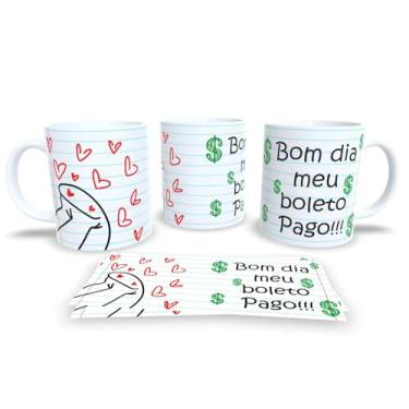 Imagem de Caneca de Porcelana Branca Personalizada Frases Engraçadas Pack1 (Bom dia meu boleto)