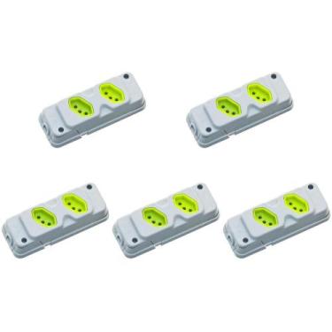 Imagem de Kit C/5 - Tomada Barra Fiolux   Dupla 20A 2 Polos+Terra C...