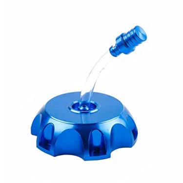 Imagem de Tampa de combustível para motocicleta de liga de alumínio chinês, tampa do tanque de gasolina, tampa do tanque de combustível para 110cc 125cc 160cc CRF 50 KLX TTR DHZ SSR Dirt Pit Bike (azul)