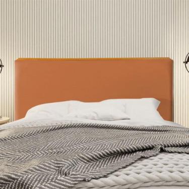 Imagem de Cabeceira Cama Box King 1,93m Estofada Detalhe em Madeira Java Veludo 