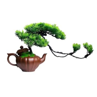 Imagem de Vaso de TV, mesa de centro, entrada, escritório, decoração de mesa, pinheiro, artificial, bonsai, ornamentos de vegetação, vaso