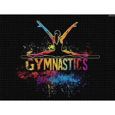 Imagem de IPISSOI Kits de pintura artística de ginasta de ginástica para adultos broca completa 5D DIY artesanato para decoração de parede de casa presente 30 x 40 cm