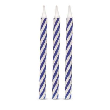 Imagem de Vela Aniversário Palitinho Espiral Azul e Branco - 16 unid - Silverfes