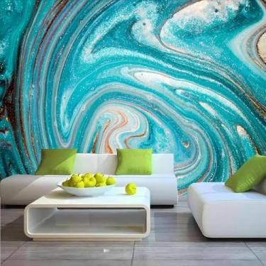 Imagem de Lcythiazole Mural de papel de parede de mármore de tamanho personalizável - adesivo de parede de mármore, papel de parede de fundo de TV, mural de padrão abstrato, descasque e cole, para sala de estar