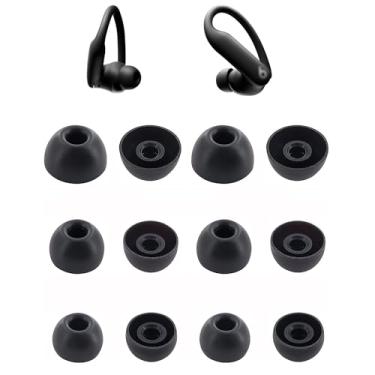 Imagem de Pontas de ouvido de substituição para Powerbeats Pro 2 Earbuds, Earbuds Ear Buds Ear Cap Silicone Earbuds Tips, P/M/G 3 tamanho 6 pares, preto 6p713