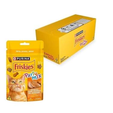Imagem de FRISKIES® PARTY MIX Petisco para Gatos Adultos Frango, Fígado e Peru 40g - Display 15 Unidades