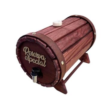 Imagem de Pingômetro de Madeira Pinus – Barrica Dispenser 3L para Cachaça e Drinks (Cereja)