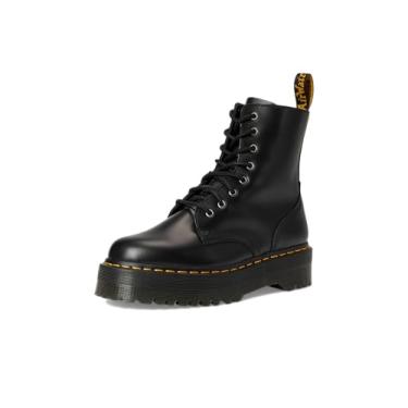 Imagem de Dr. Martens, Bota plataforma de couro Jadon de 8 olhos para homens e mulheres, Preto polido liso, 8