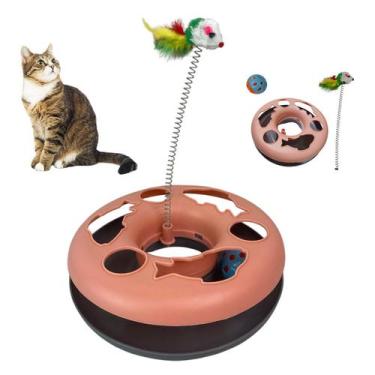 Imagem de Brinquedo de Gato Pet Ratinho Mola Bola Guizo Animal de Estimaçao Brin