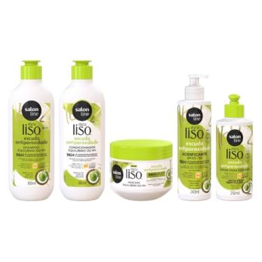 Imagem de Kit Meu Liso Antiporosidade com Shampoo e Condicionador 300ml, Máscara 300g, Acidificante 240ml e Creme para Pentear 250ml Salon Line