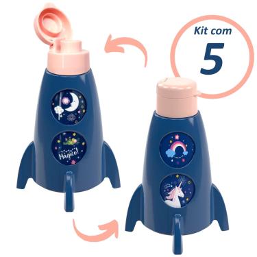 Imagem de Kit 5 Garrafas de Foguete Unicórnio Lembrança Decoração de Festa e Aniversário