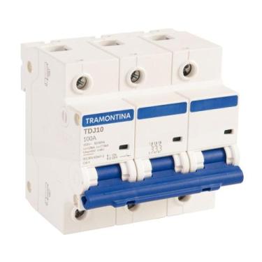 Imagem de Disjuntor Tripolar 100A Din TDJ10-3C100 Curva C 10Ka 58013145 Tramonti