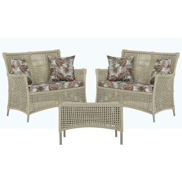 Imagem de 2 Sofás E Mesa Igapó Alumínio Fendi Corda Náutica E6 Trama Rami