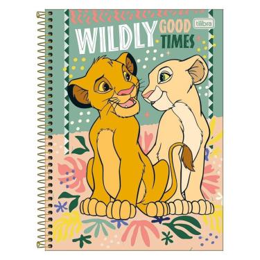 Imagem de Caderno Univ 1 Matéria 80Fls Rei Leão Simba E Nala Tilibra