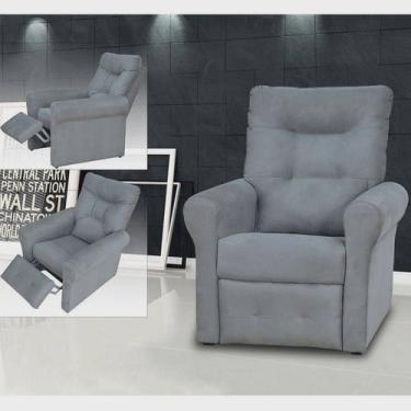 Imagem de Poltrona Do Papai Reclinável Clio Suede Cinza Matrix - Móveis Leartam