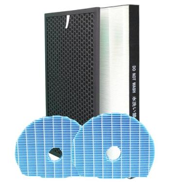 Imagem de LRFDRESS Filtro HEPA genuíno de substituição para filtro purificador de ar Sharp UA-HD40U-L UA-HD50E-L com filtro umidificador, peça # UZ-HD4HF / UZ-HD4DF / UZ-HD6MF KC-D50 KC-E50 KC-F50 KC-G50