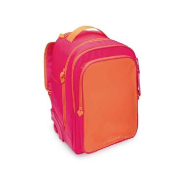 Imagem de Mochila Rodinha Rosa Glitter Adesivos