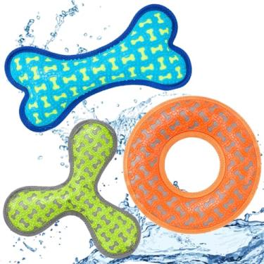 Imagem de VioraWhite Brinquedos flutuantes para piscinas aquáticas, pacote com 3 brinquedos interativos com disco voador flutuante para cães pequenos, médios e grandes, buscam suprimentos de treinamento de