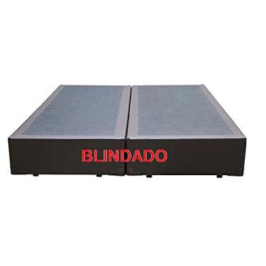 Imagem de Base Box Casal Bipartido Blindado Sintético Marrom