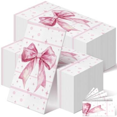 Imagem de Janlaugh 200 pçs guardanapos de laço rosa volumosos toalha de mão descartável de papel para banheiro festa guardanapos para casa família jantar favorito (estilo divertido)