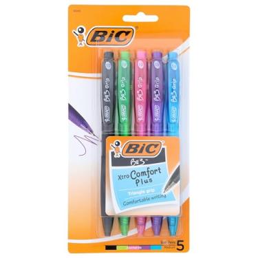 Imagem de BIC BU3 Caneta esferográfica retrátil, ponta média (1,0 mm), cores sortidas, 5 unidades