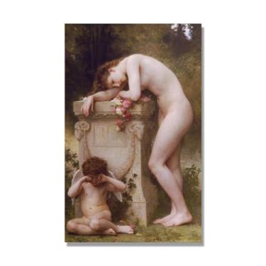 Imagem de NHLDZYH William Adolphe Bouguereau Impressões artísticas - Pintura de retrato - (Elegy) - Pôster temático de mitologia grega - Pôster de decoração de parede vintage. Tela de 50 x 80 cm - 19,7 x 31,5