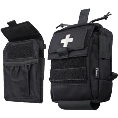 Imagem de WYNEX Bolsa de primeiros socorros IFAK Molle, bolsas médicas táticas, kit de trauma, bolsa de cinto médico, pequena, utilitária, kit de sobrevivência de emergência, inclui patch cruzado