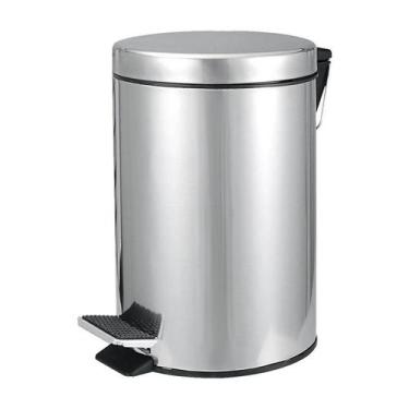 Imagem de Lixeira redonda 5 litros inox cinza vonder