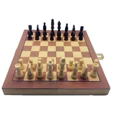 Imagem de Jogo Xadrez Dobrável Peças E Tabuleiro De Madeira 29 x 29