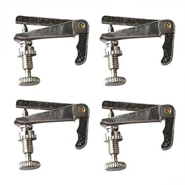 Imagem de 4 peças de ajustador de cordas de metal para violino, acessório de instrumento musical preto dourado (prata)