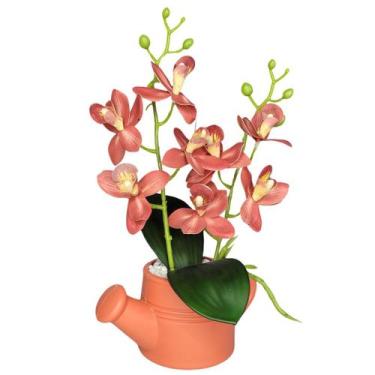 Imagem de Arranjo de Flores Artificiais com Caixa de MDF (29cm) - Goryane, Laran
