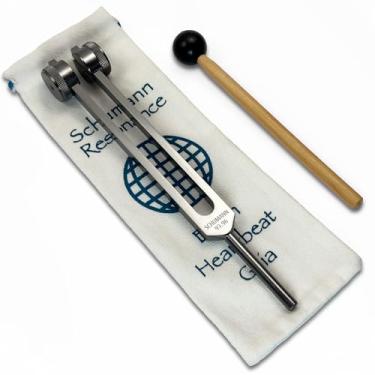 Imagem de Diapasão Schumann Ponderado 93,96 Hz com Engrama World Grid - Bolsa de Transporte e Atacante - Instrumentos de Cura de Som e Harmonização de Biocampo - Alinhamento de Chakra - Ferramentas de Terapia
