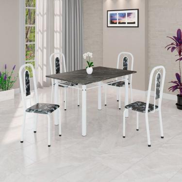 Imagem de Conjunto Sala de Jantar com 4 Cadeiras Lívia Preto / Branco