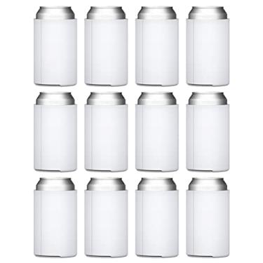 Imagem de TahoeBay Mini Coolers Para Latas De 7,5 Oz (Pacote Com 12), Mangas Espuma Pequenas Refrigerante, Personalizáveis Htv, Sublimação E Serigrafia (Branco)