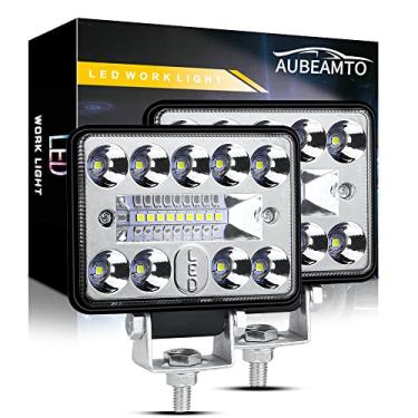 Imagem de AUBEAMTO Luzes De Trabalho Led Harvesters, Combinação Holofotes E 54 W 16.000 Lm, Luz Condução Para Pods, Barra Faróis Neblina Off-Road, Campo Visão Iluminação Mais Amplo Equipamentos Pesados 12 V/2