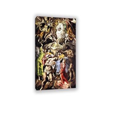 Imagem de SDYJ6GSW Reproduções de artistas famosos impressões em tela O batismo de Cristo renascentista religioso pintura de parede pôster giclee decoração de parede 145 x 80 cm (57 x 32 polegadas) sem moldura