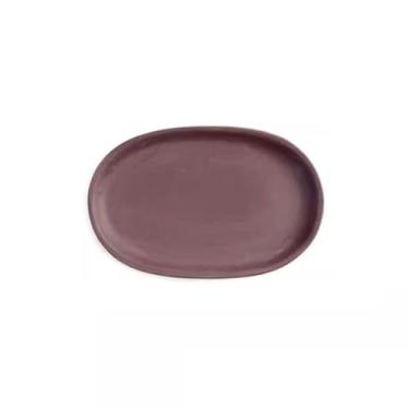 Imagem de Prato de Flores Prato elíptico para plantas de argila e areia roxa, bandejas de gotejamento para jardinagem doméstica de 5,9 polegadas Vaso(Purple)