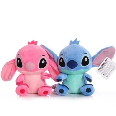 Imagem de Boneco Pelúcia Lilo & Stitch Disney Desenho 20cm - !, Rosa, Azul