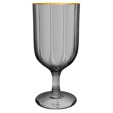 Imagem de Jogo de 6 taças Refinatto em cristal ecológico com borda dourada 330ml A17cm fumê