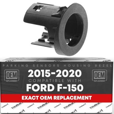 Imagem de T1A Moldura da carcaça dos sensores de estacionamento, lado traseiro do passageiro - compatível com Ford F-150 2015-2020 - Bisel do sensor de auxílio de estacionamento do para-choque traseiro,