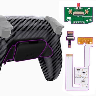 Imagem de eXtremeRate Kit De Remapeamento Programável Rise V3 Com Padrão Fibra Carbono Graphite Para Controle Ps5, Modelos Bdm-030, 040 E 050, Placa Atualização, Botões Concha Redesenhados