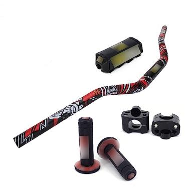 Imagem de Barras de guidão de motocicleta de 28 mm + braçadeira de suporte de elevação + almofada + conjunto de aderência para bicicleta de sujeira off-road Bike Pit Bike Honda KTM Yamaha Kawasaki Suzuki – Preto