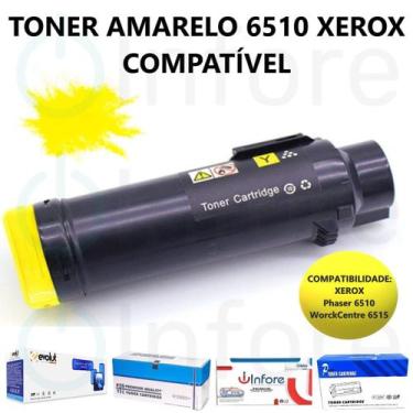 Imagem de Toner Compatível 6510 Amarelo para Impressora Wc6515 Ph6510 6515 6510