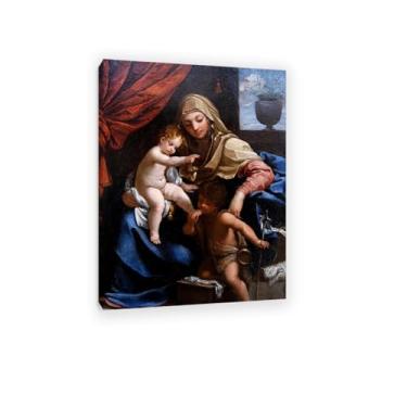 Imagem de Impressões em tela de pinturas famosas, Madonna e Criança com Santo, Impressões de Arte Giclée em Tela Impressões de Arte de Parede de Artistas Famosos para Decoração de Sala de Estar Moldura Interna