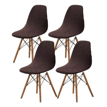 Imagem de HAOYONG Capas de cadeira de jantar modernas de meados do século, capa de cadeira estampada sem braços, capas elásticas para cozinha, escritório, sala de jantar e sala de estar (conjunto com 4)